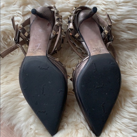 Valentino Gold Studded Heels - Picture 6 of 8